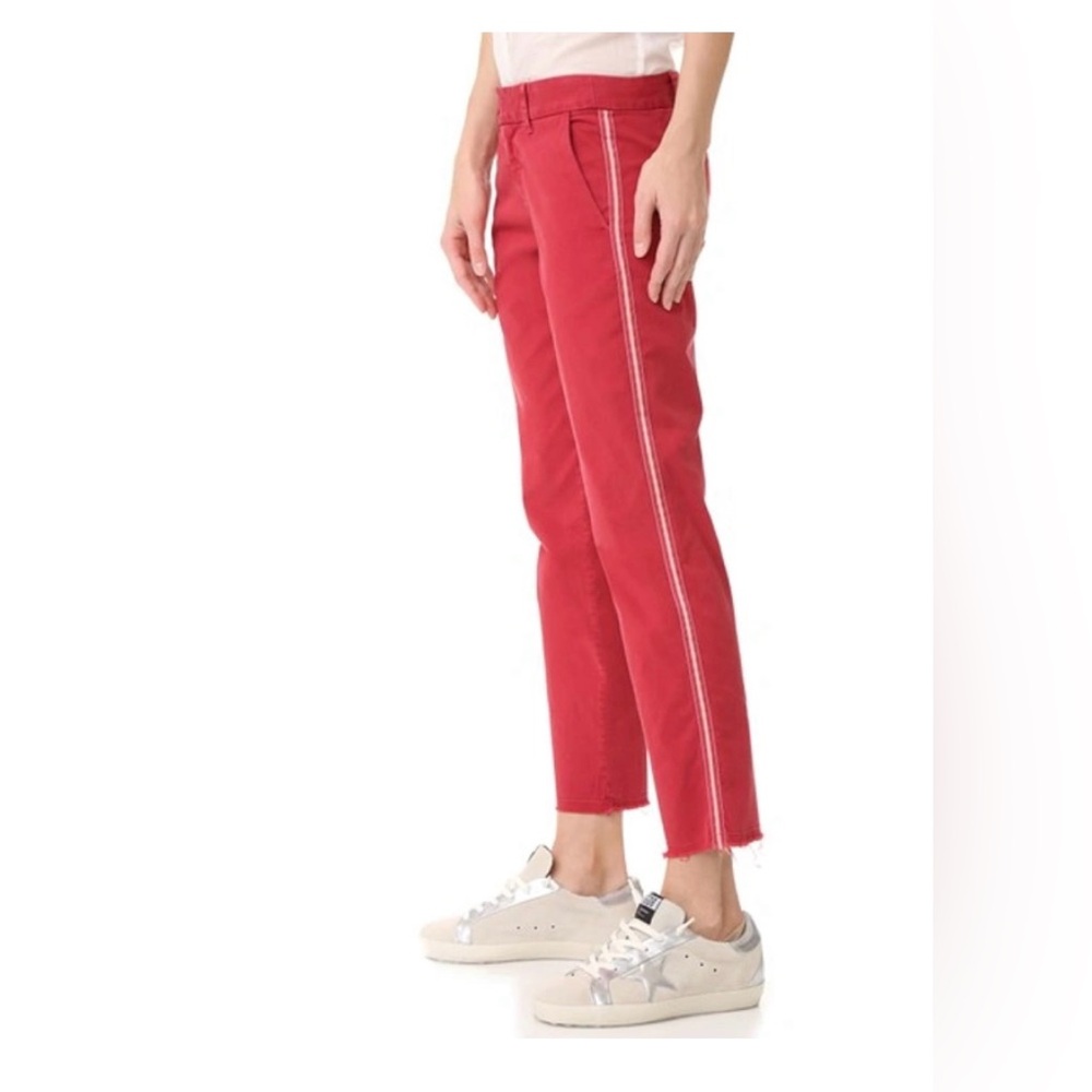 NILI LOTAN East Hampton pants, VGUC, Size 10, Red/Creme stripe down the side.
